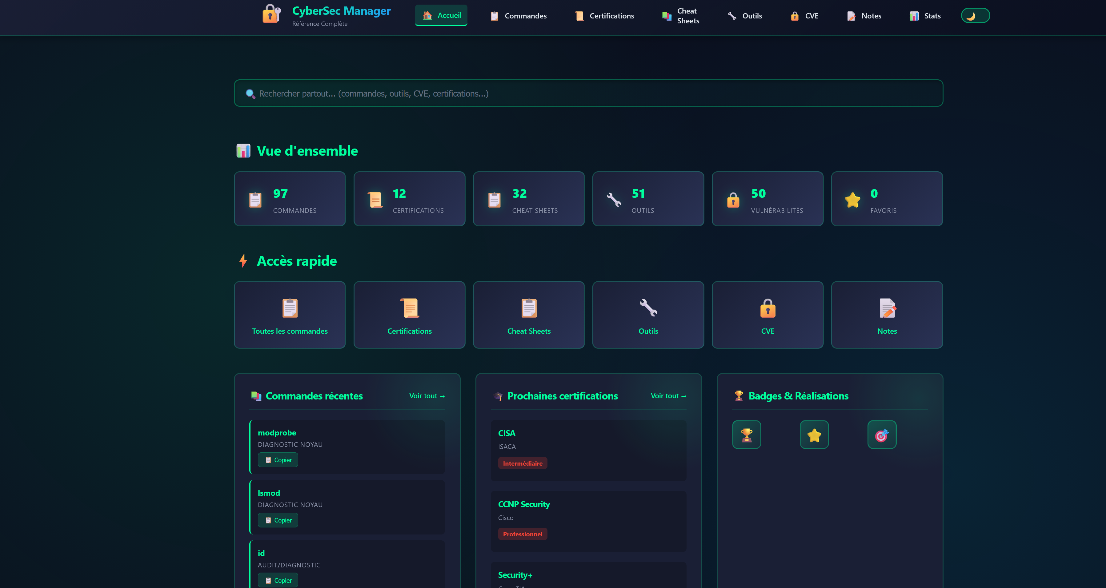 Interface Cybersec Command Manager